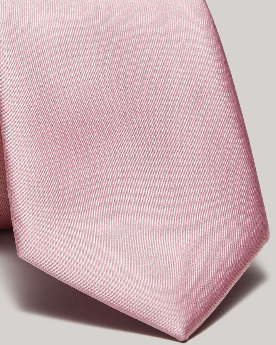 Silk Satin Tie, Rose, hi-res
